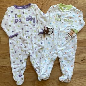 Set of 2 Quick Change Sleep & Play Onsies - 9M